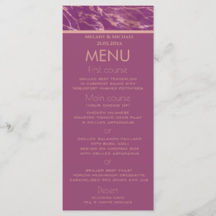Cassis rose gold marble romantic elegant design. menu