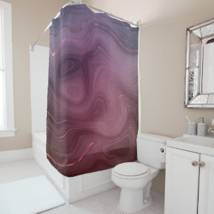 Cassis Strata   Moody Pink and Purple Luxe Agate Shower Curtain