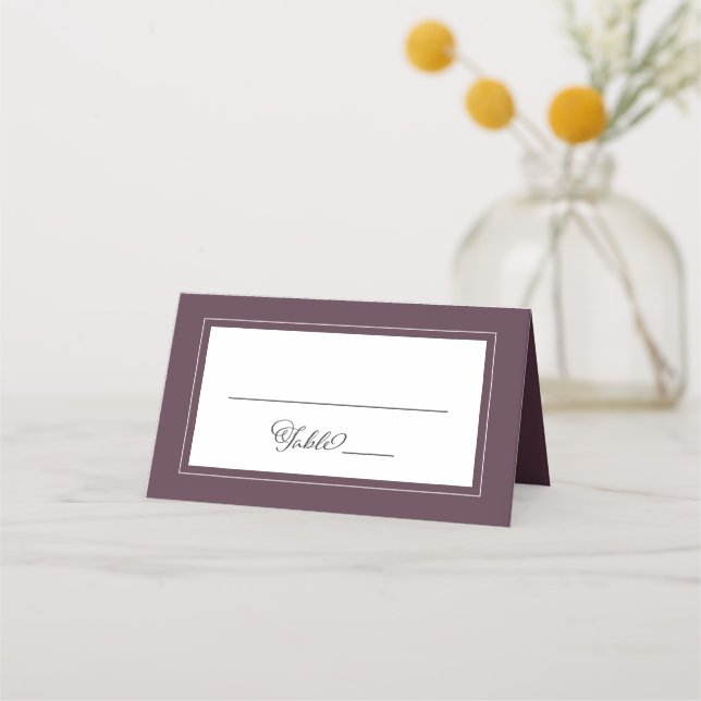 Cassis Wedding Elegant Chic Border Calligraphy Place Card (Front)