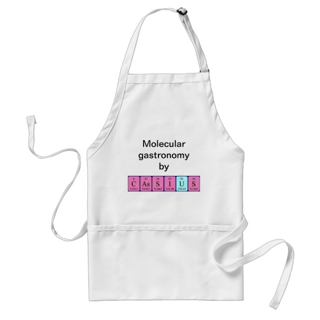 Cassius periodic table name apron (Front)