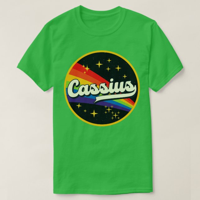 Cassius Rainbow In Space Vintage Style T-Shirt (Design Front)
