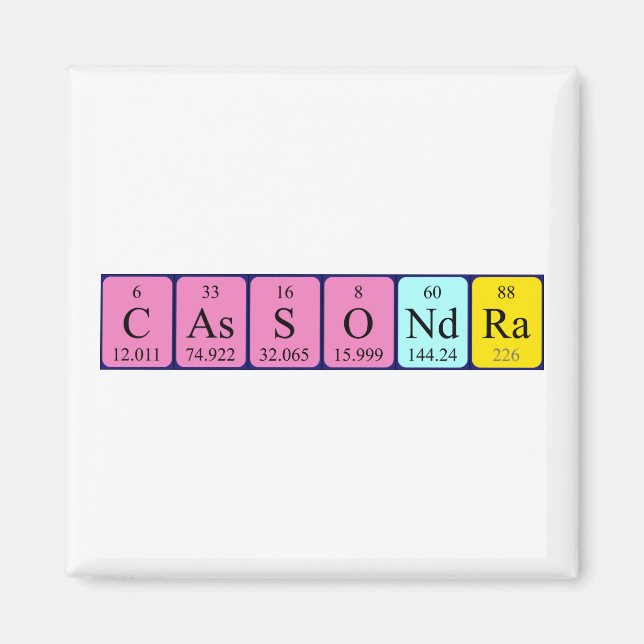 Cassondra periodic table name magnet (Front)