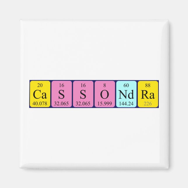 Cassondra periodic table name magnet (Front)