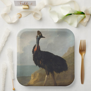 Cassowary (Australian Bird) (Wild Animal Art) Paper Plate