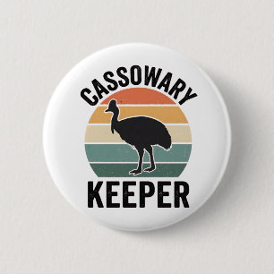 Cassowary Keeper funny Retro bird lover 6 Cm Round Badge