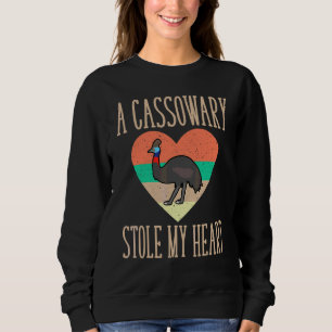 Cassowary   Retro Cassowary Heart Sweatshirt