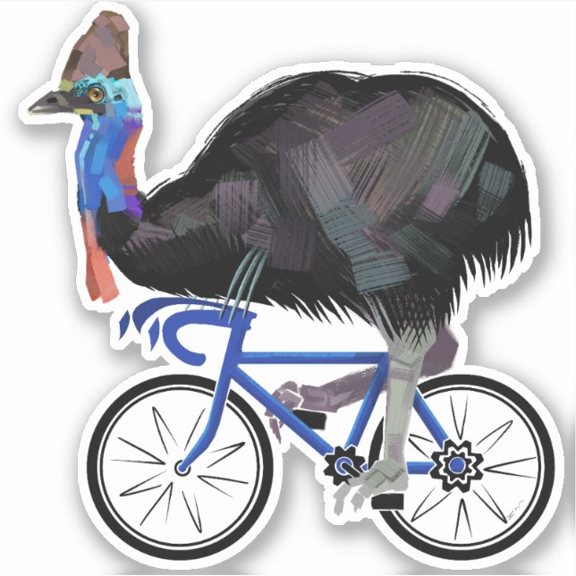Cassowary Riding A Bicycle (Front)