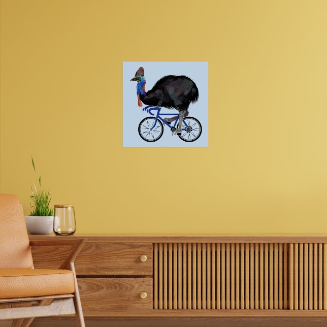 Cassowary Riding A Bicycle Poster (Living Room 2)