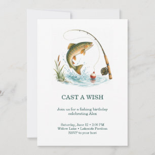 Cast a Wish Fishing Birthday Invitation