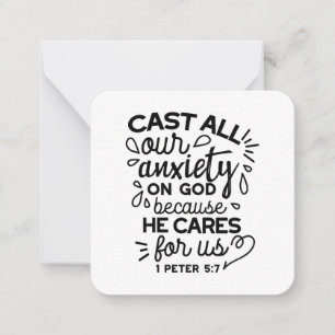 Cast All Your Anxiety – 1 Peter 5:7 Bible Verse Card