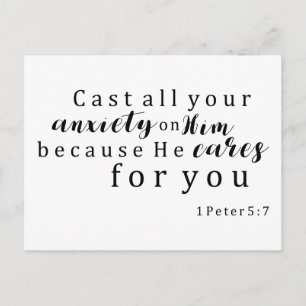 Cast all your anxiety Bible Christian Postcard