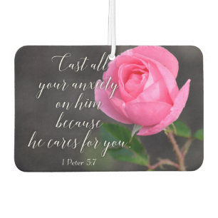 Cast all your Anxiety Christian Bible Verse Prayer Car Air Freshener