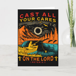 Cast All Your Cares On The Lord 1-peter 5_7 Retro Card