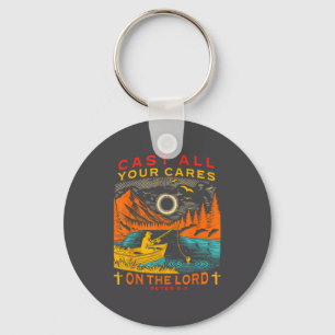 Cast All Your Cares On The Lord 1-peter 5_7 Retro Key Ring