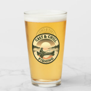 Cast and Chill Fishing, Fisherman  Glass