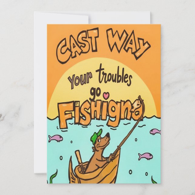 Cast Away Your Troubles Invitation (Front)