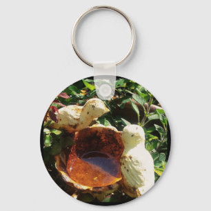 Cast iron birds in the garden key ring