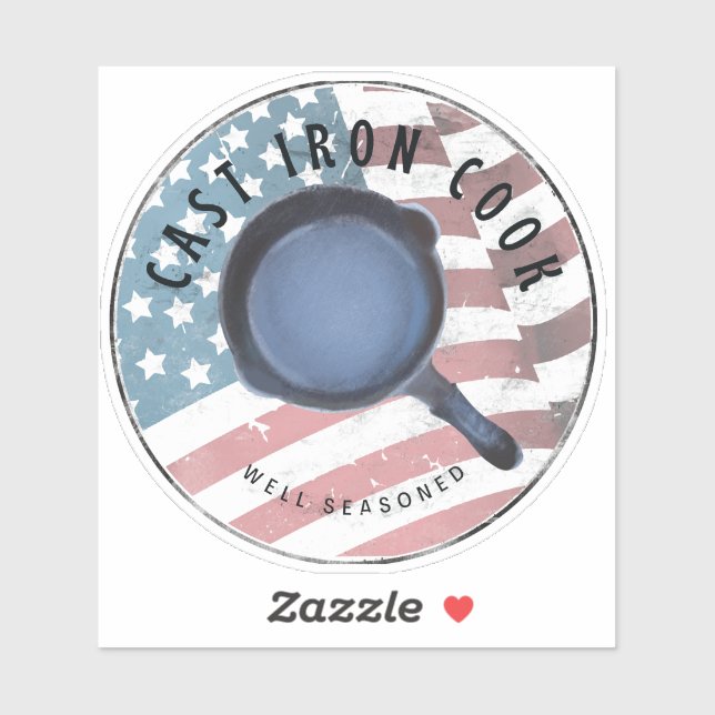 Cast Iron Cook Well Seasoned Sticker (Sheet)