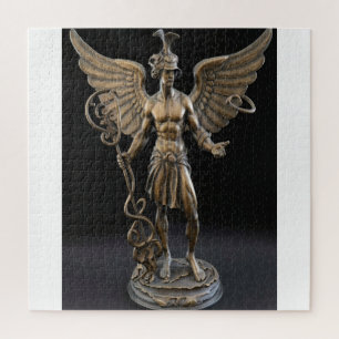 Cast Iron sculpture of a surrealistic Hermes Jigsaw Puzzle