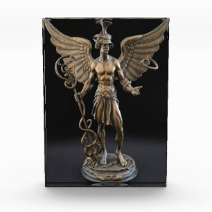 Cast Iron sculpture of a surrealistic Hermes Photo Block