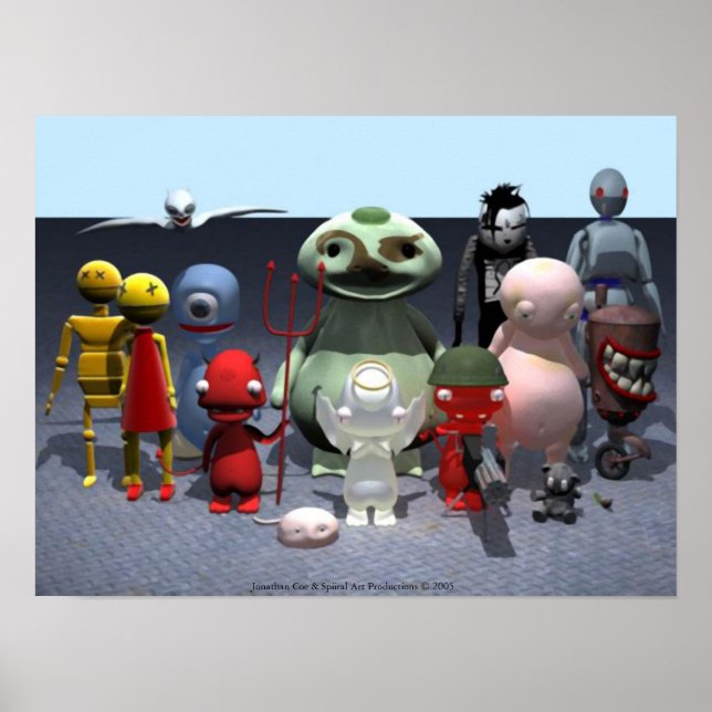 Cast of 3D Characters Poster (Front)
