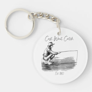Cast. Wait. Catch Key Ring