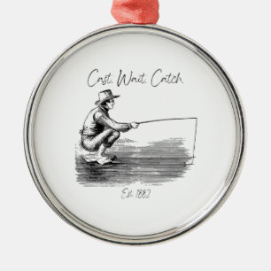 Cast. Wait. Catch Metal Tree Decoration