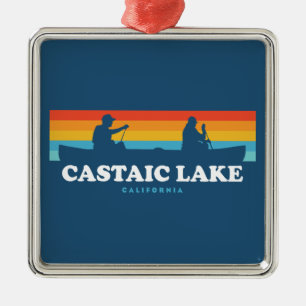 Castaic Lake California Canoe Metal Tree Decoration