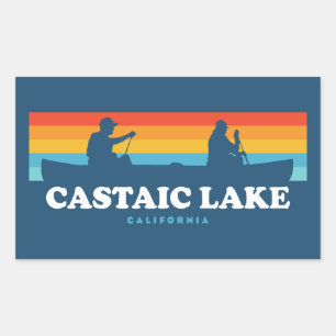Castaic Lake California Canoe Rectangular Sticker