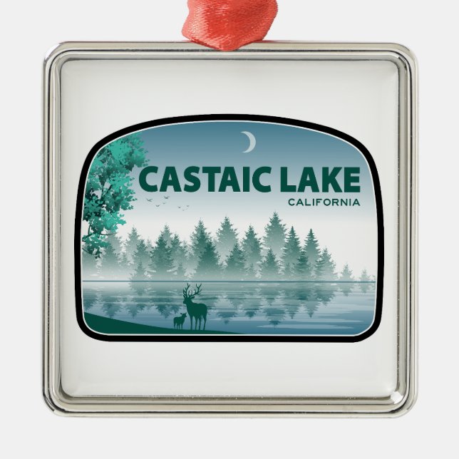 Castaic Lake California Deer Metal Tree Decoration (Front)