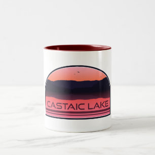 Castaic Lake California Red Sunrise Two-Tone Coffee Mug