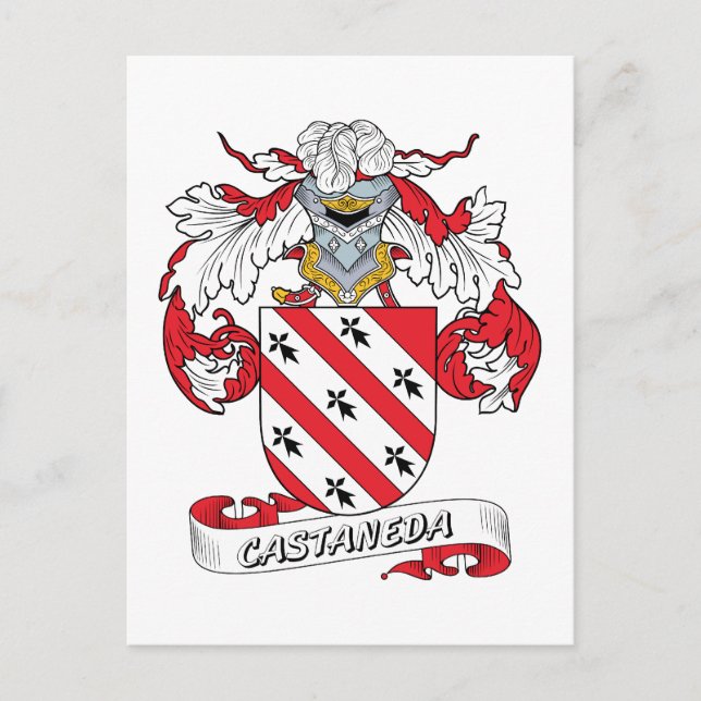 Castaneda Family Crest Postcard (Front)