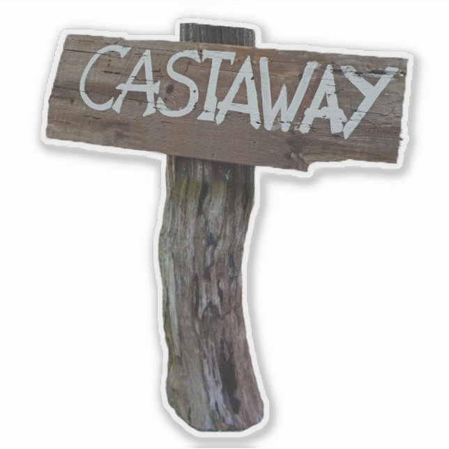 Castaway Sign Sticker (Front)