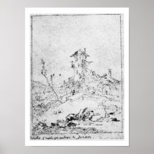 Castel Cogolo Per Andar a Trento (pen & ink on pap Poster