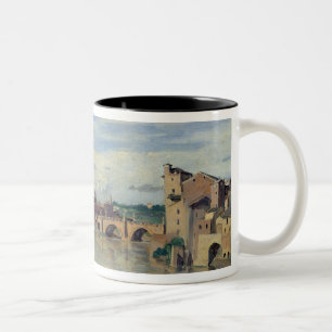 Castel Sant' Angelo and the River Tiber, Rome Two-Tone Coffee Mug