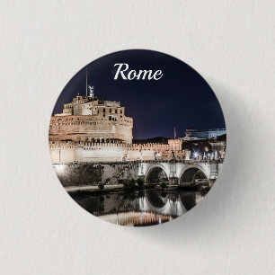 Castel Sant Angelo at night in Rome 3 Cm Round Badge