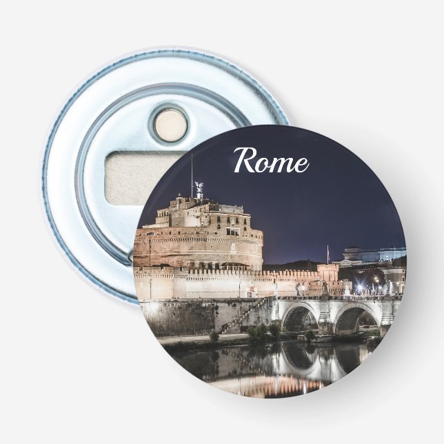Castel Sant Angelo at night in Rome Bottle Opener (Front)