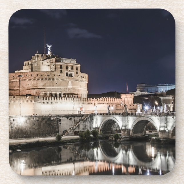 Castel Sant Angelo at night in Rome Coaster (Front)