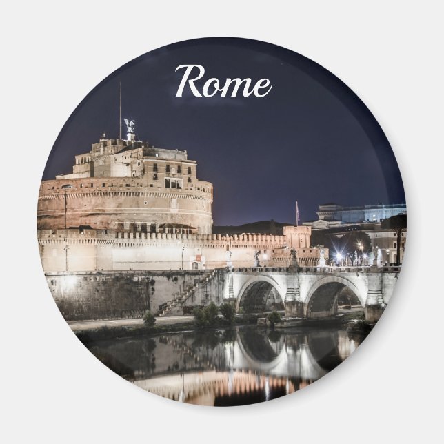 Castel Sant Angelo at night in Rome Magnet (Front)