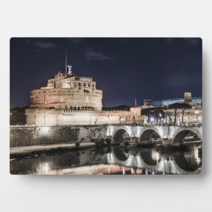 Castel Sant Angelo at night in Rome Plaque