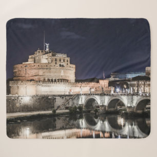 Castel Sant Angelo at night in Rome Sherpa Blanket