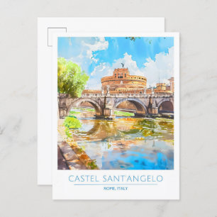 Castel Sant'Angelo Rome Italy Vintage Travel  Postcard