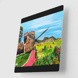 Castell de Benisanó Painting by Alfred Fox Square Wall Clock