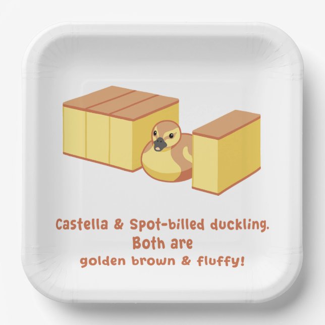 Castella & Spot-billed duckling (4L) Paper Plate (Front)
