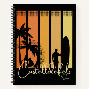 Castelldefels Spain Surfing Beach Notebook