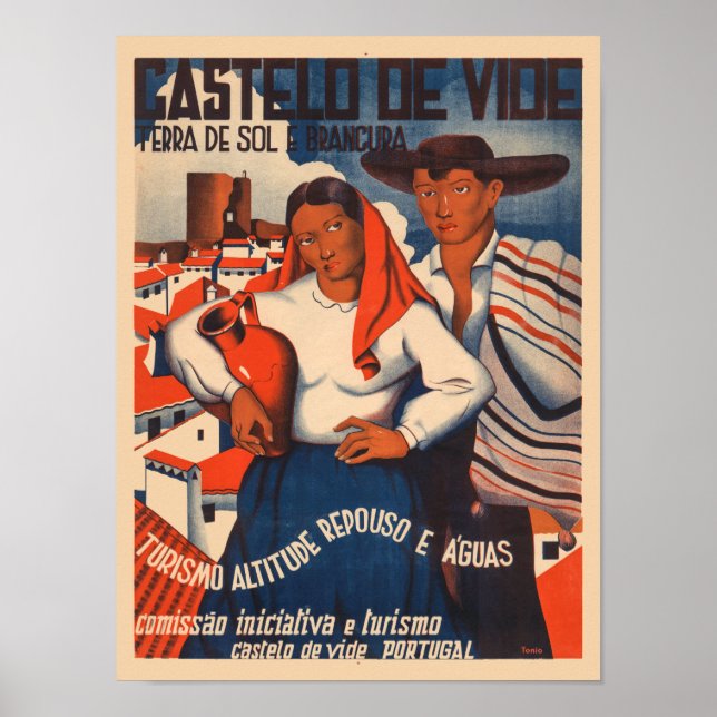 Castelo de Vide Portugal Vintage Poster 1930s (Front)