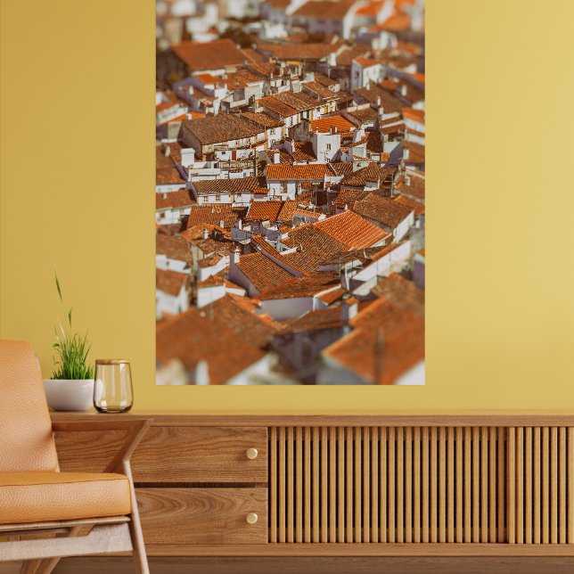 Castelo de Vide rooftops . Alentejo, Portugal. Poster (Living Room 2)