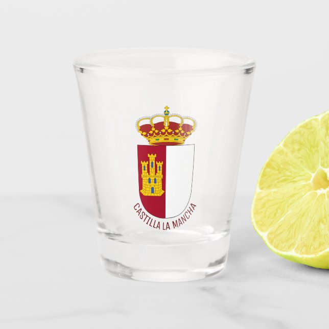 Castilla La Mancha coat of arms - Spain Shot Glass (Front)
