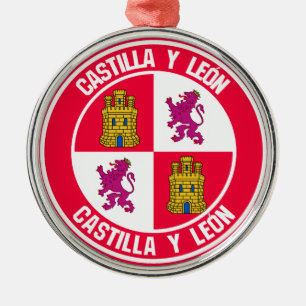 Castilla y León Round Emblem Metal Tree Decoration