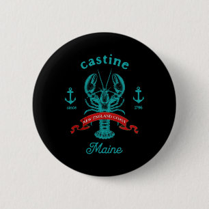 Castine Maine Lobster Fishing Vacation Beach Souve 6 Cm Round Badge